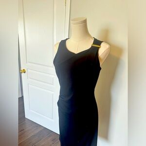 Michael Kors black ruched cocktail dress